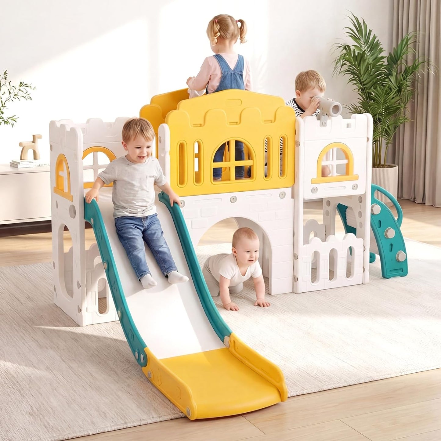 OLAKIDS Toddler Slide, 9 in 1 Kids Indoor Outdoor Playground for Boys Girls Aged 1+
