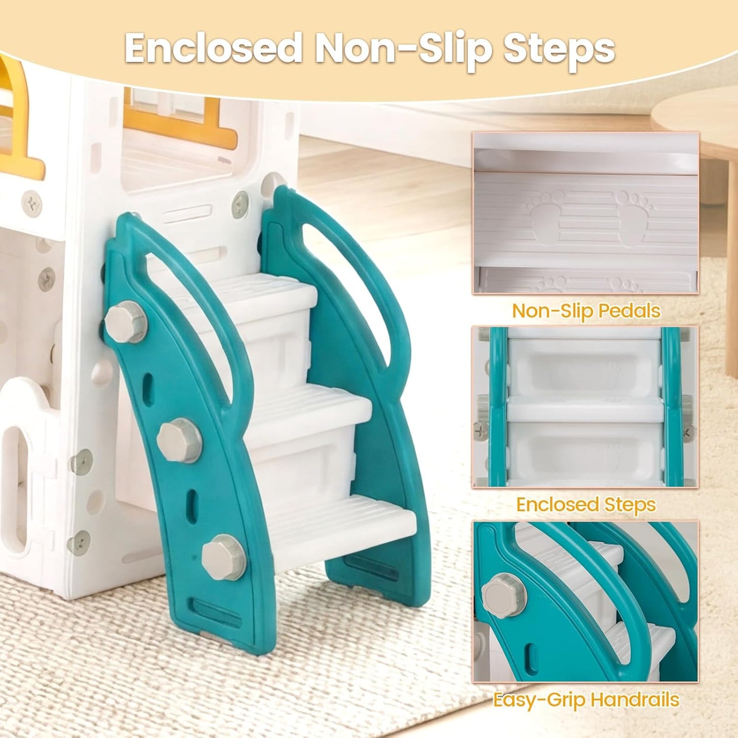 OLAKIDS Toddler Slide, 9 in 1 Kids Indoor Outdoor Playground for Boys Girls Aged 1+