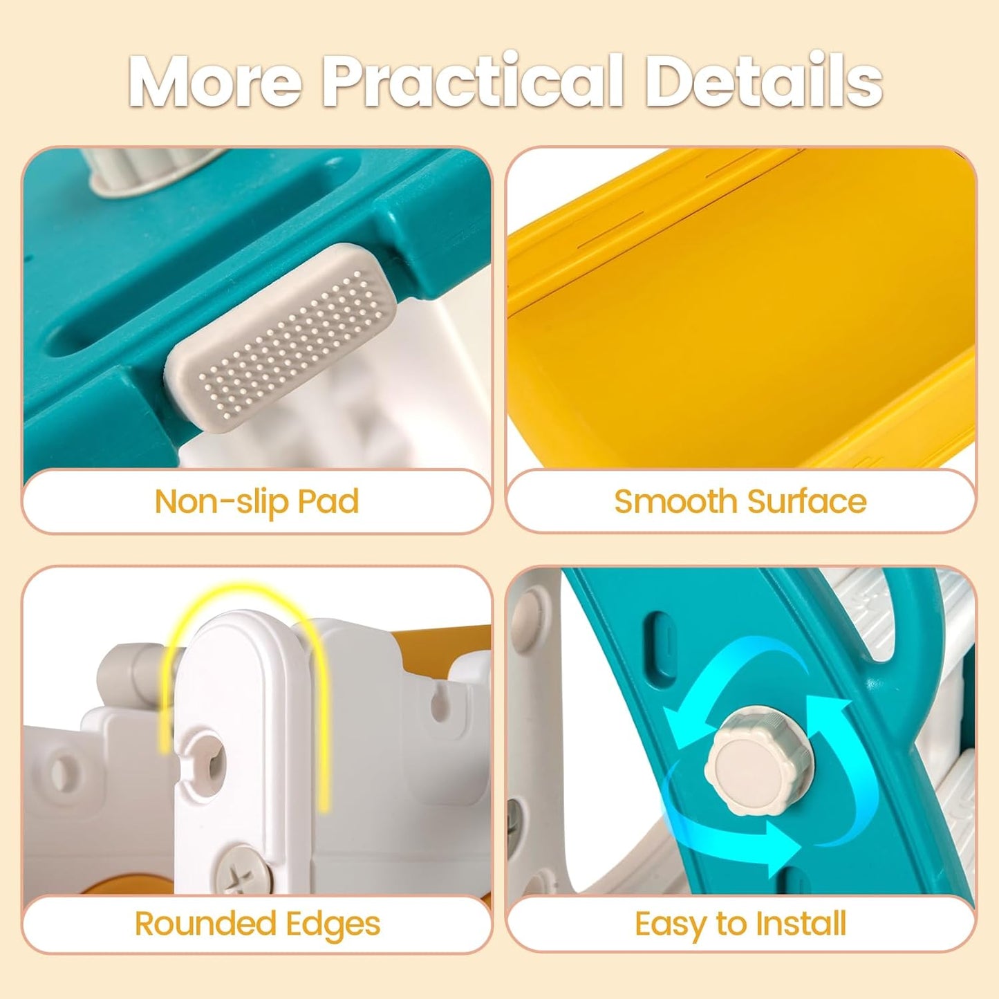 OLAKIDS Toddler Slide, 9 in 1 Kids Indoor Outdoor Playground for Boys Girls Aged 1+