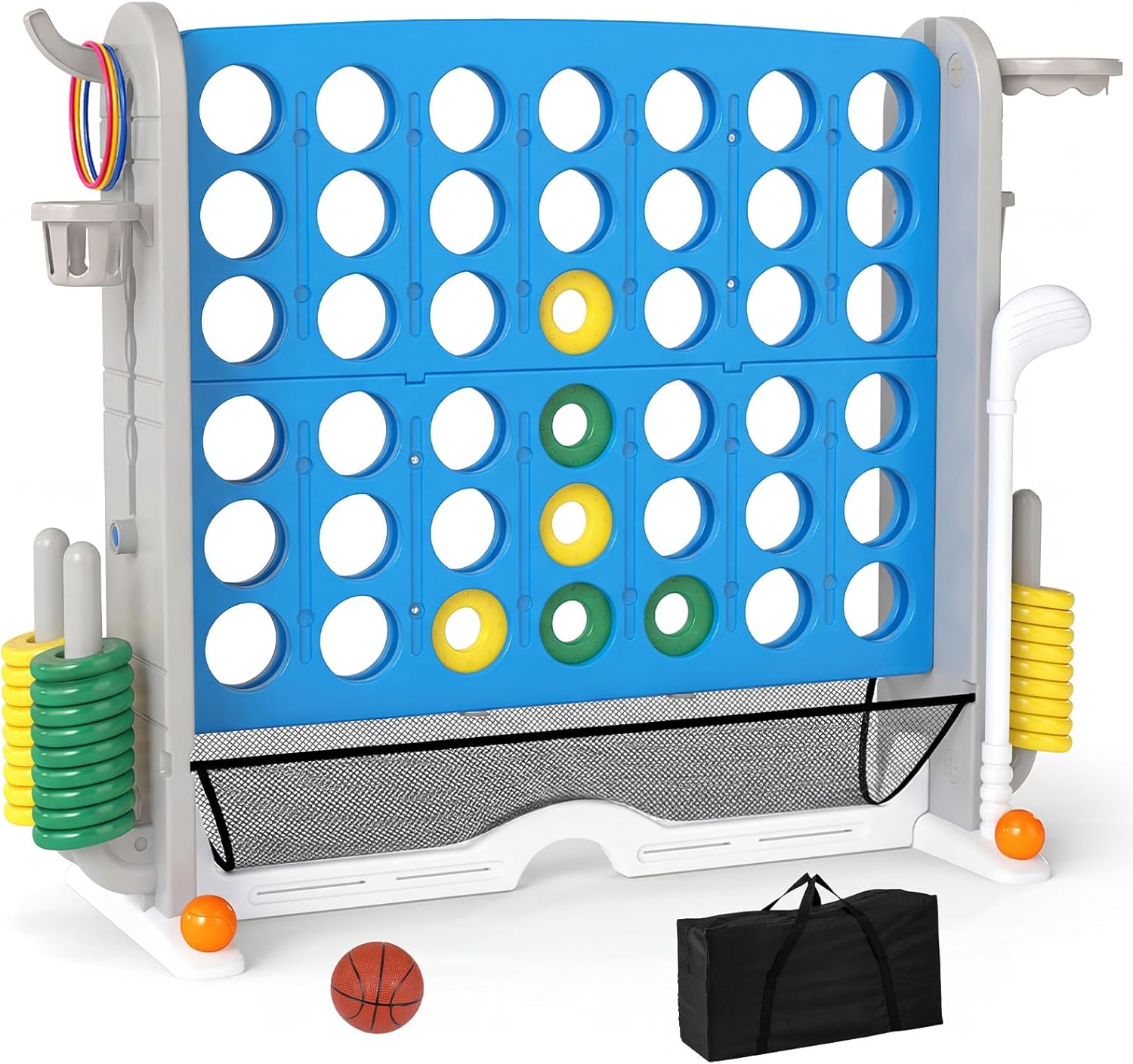 OLAKIDS Giant 4 in A Row Game with Height Adjustment, 4 to Score Games for Indoor Outdoor Fun