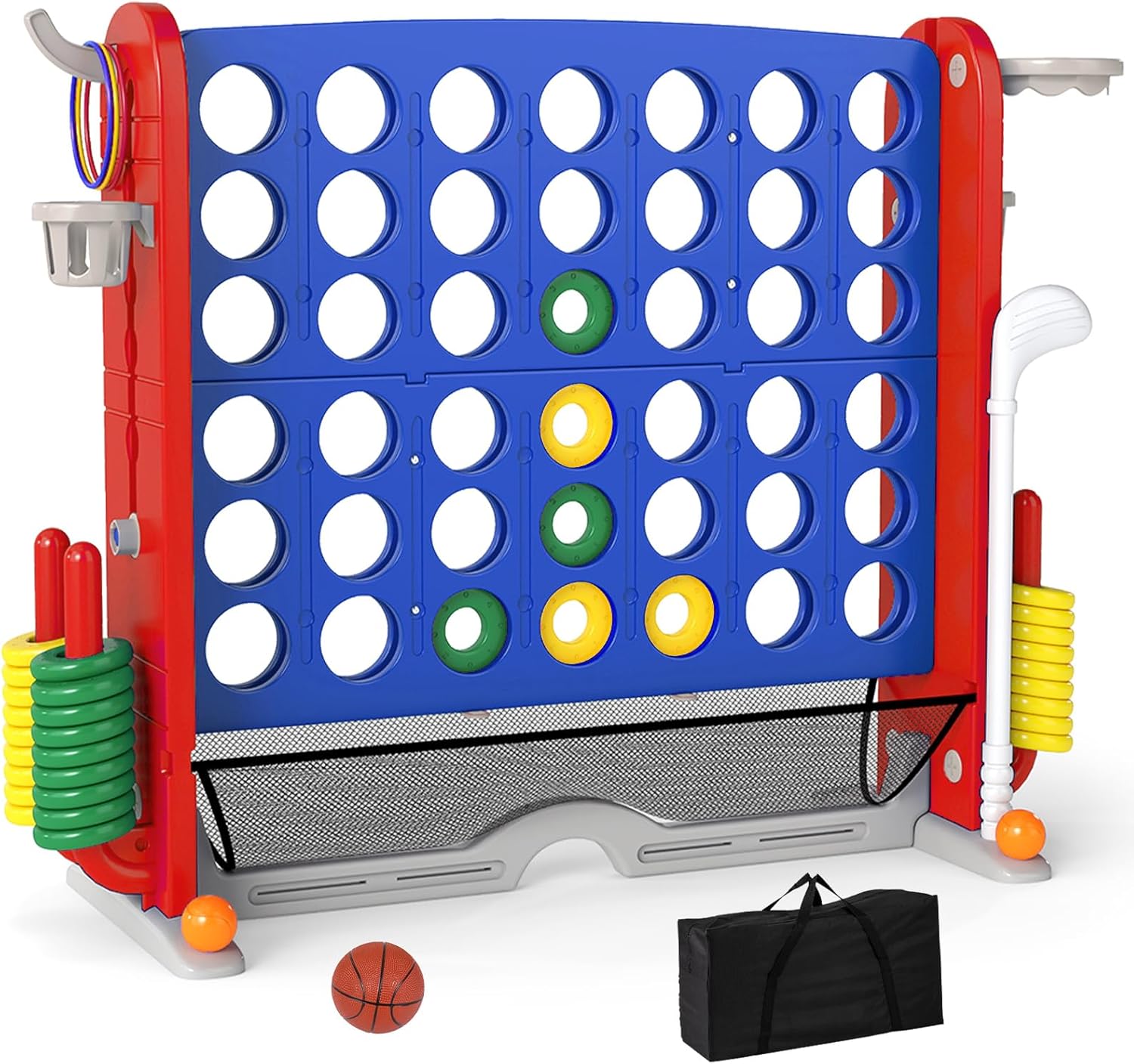 OLAKIDS Giant 4 in A Row Game with Height Adjustment, 4 to Score Games for Indoor Outdoor Fun