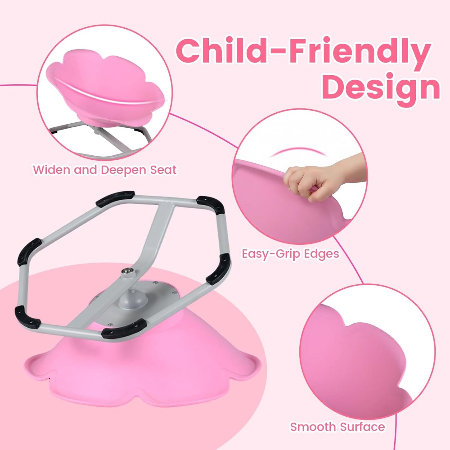 Olakids Sensory Spinning Chair, Flower Shape 360° Swivel Seat for Autistic Kids Autism ADHD Children