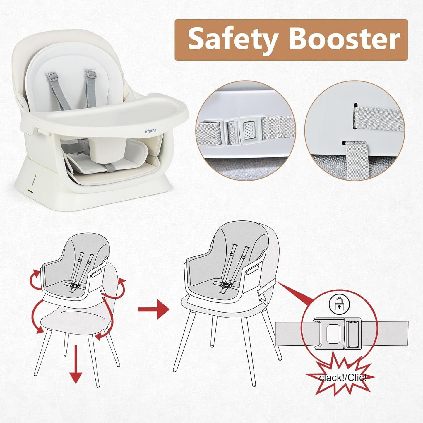 OLAKIDS 8 in 1 Baby High Chair, Convertible Highchair for Babies and Toddlers, Infant Dining Booster Seat