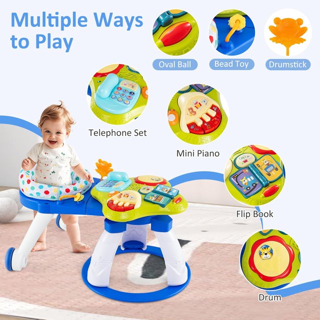 OLAKIDS 3 in 1 Walk Around Baby Activity Center, Baby Walker