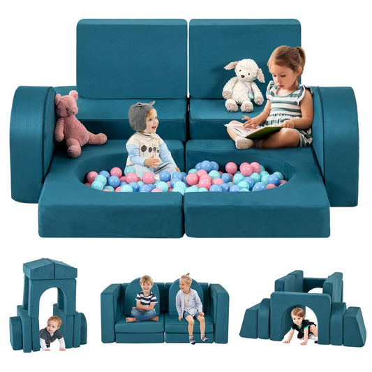 OLAKIDS Modular Kids Play Couch, 8 PCS Toddler Creative Sectional Fort Building Sofa