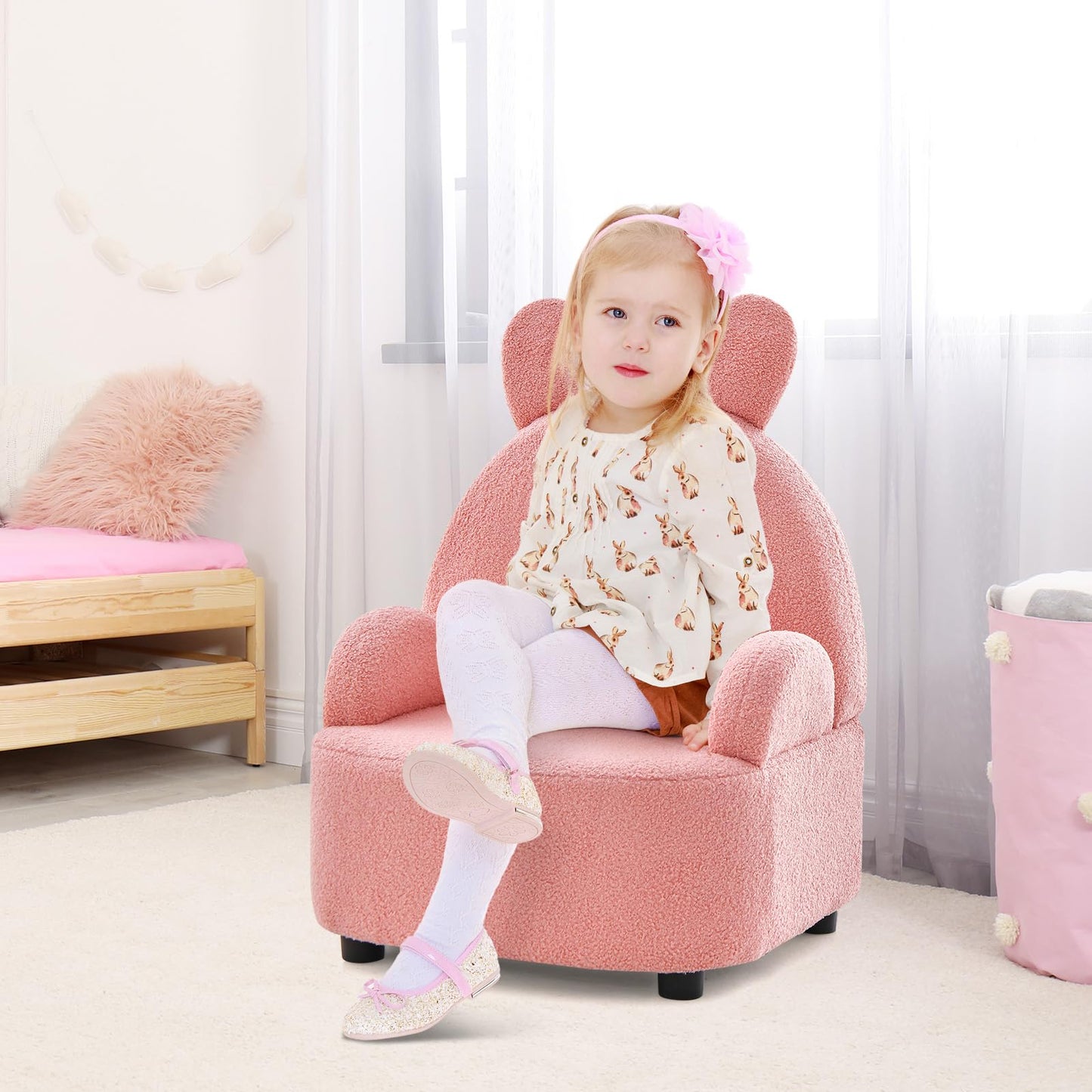 OLAKIDS Kids Sofa, Toddler Armchair Chair with Solid Sturdy Wood Construction Plush Fabric