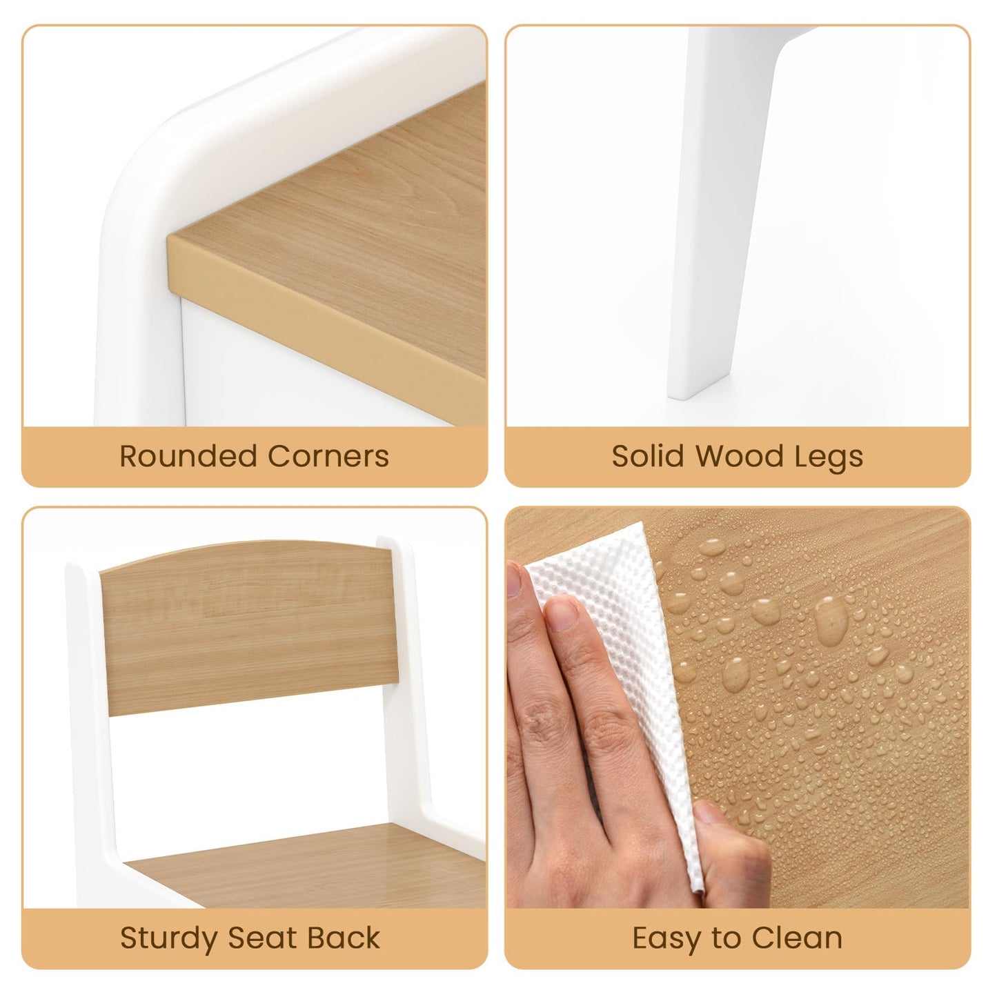 OLAKIDS Kids Table and Chair Set, Toddler Art Craft Play Wood Activity Desk with Chairs, Children Furniture