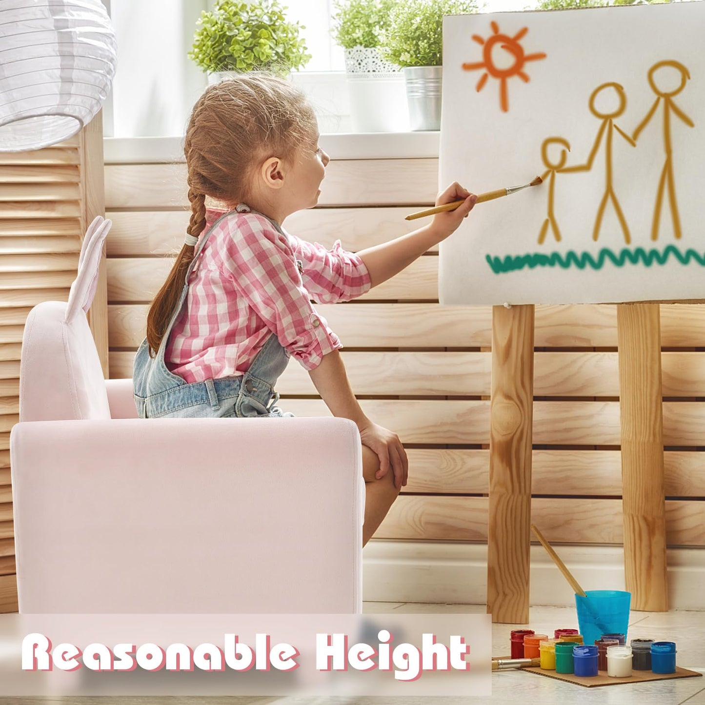 OLAKIDS Kids Sofa, Children Armrest Chair with Sturdy Wood Construction and Dutch Velvet