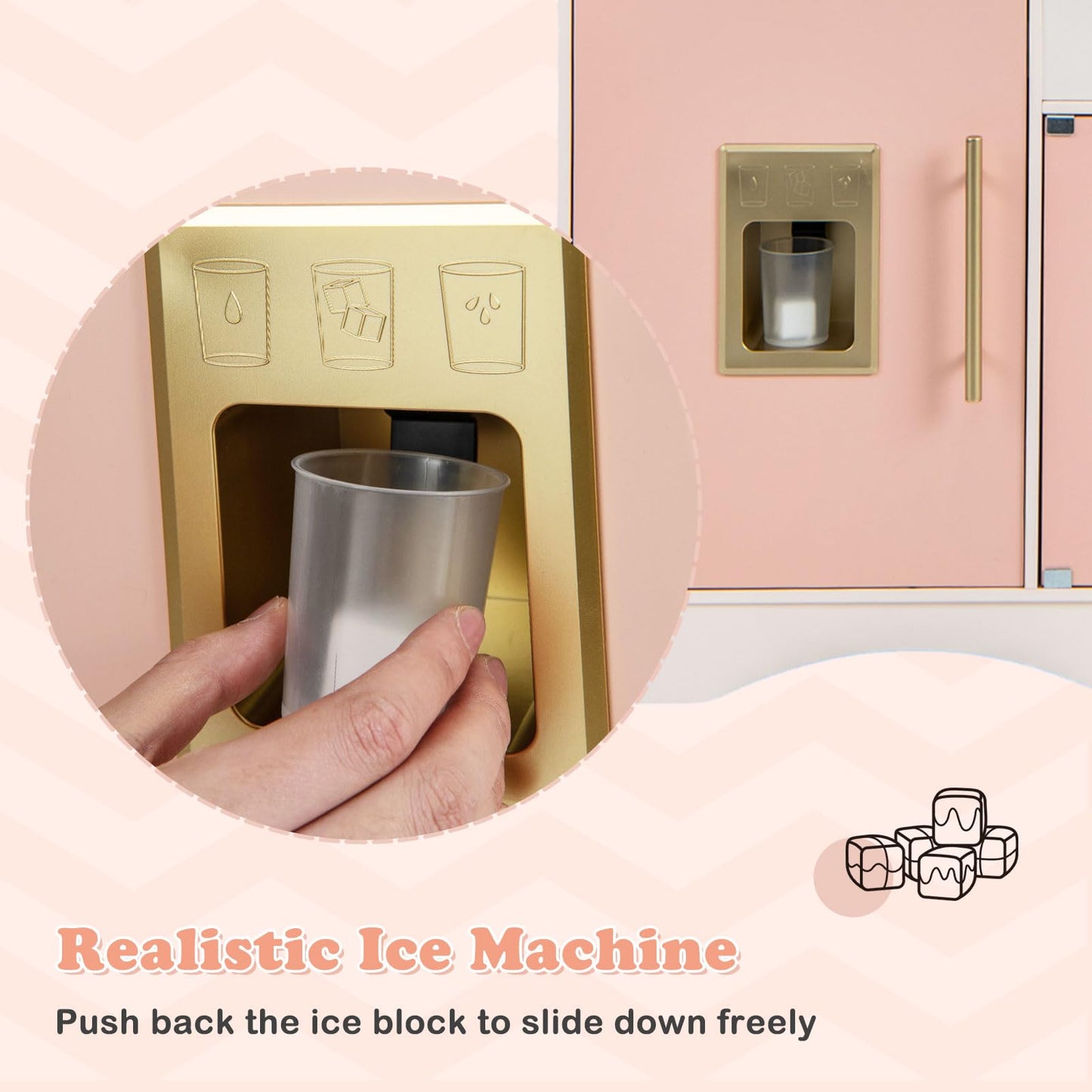 OLAKIDS Kids Kitchen Playset Cooking Toy Kitchen Set with Coffee Machine Stove Removable Sink Microwave Storage Cabinet