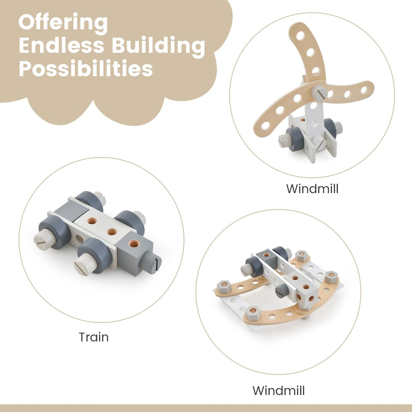 OLAKIDS Tool Bench Set for Toddlers, Kids Wooden Workbench with Blackboard Construction Building Tools and 62 Accessories