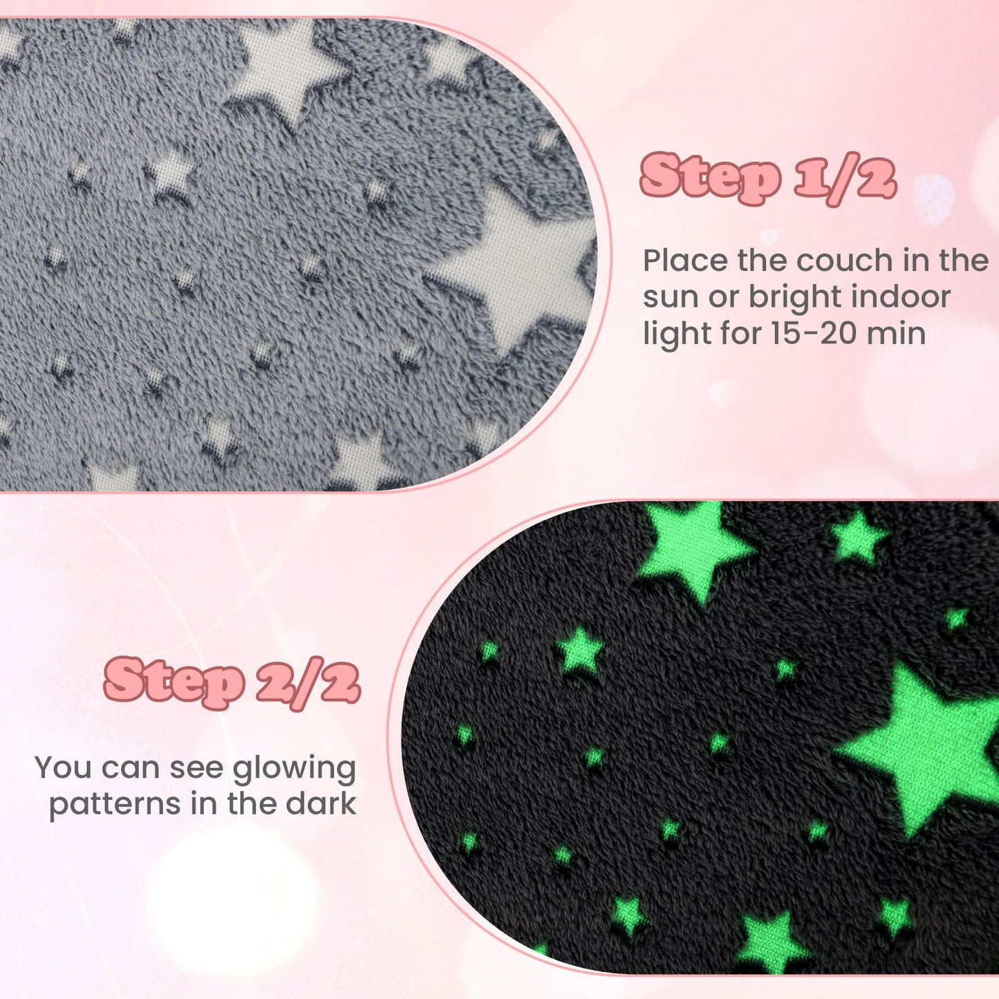 OLAKIDS Kids Sofa with Glow in The Dark, Toddler Rocking Chair, Upholstered Comfy Foam Children Chair for Kindergarten Playroom