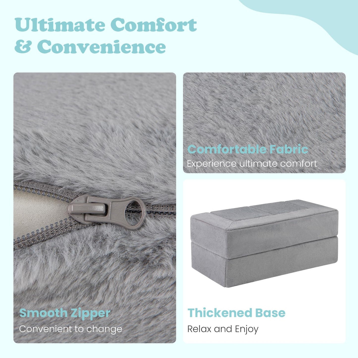 OLAKIDS Modular Kids Play Couch, Toddler Sectional Fort Building Sofa for Playroom, Bedroom, Convertible Soft Foam Furniture