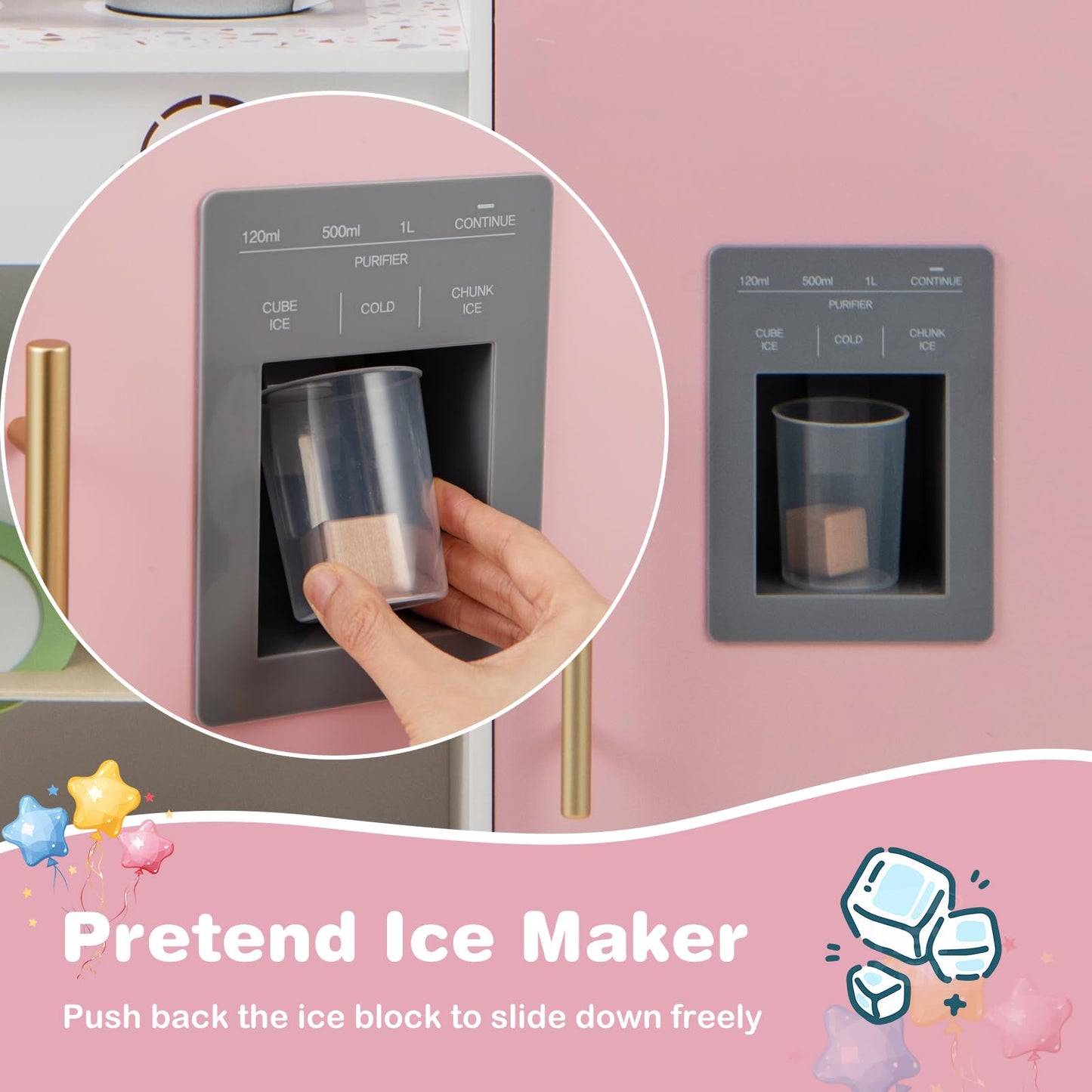 OLAKIDS Kids Kitchen Playset, Toddler Wooden Kitchen Pretend Cooking Toy Set with Coffee Maker