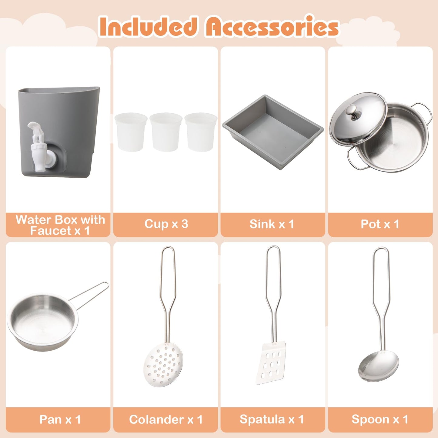 OLAKIDS Mud Kitchen for Kids Outdoor, Wooden Toddler Play Kitchen with Cooking Accessories, Toy Playset for Backyard Garden