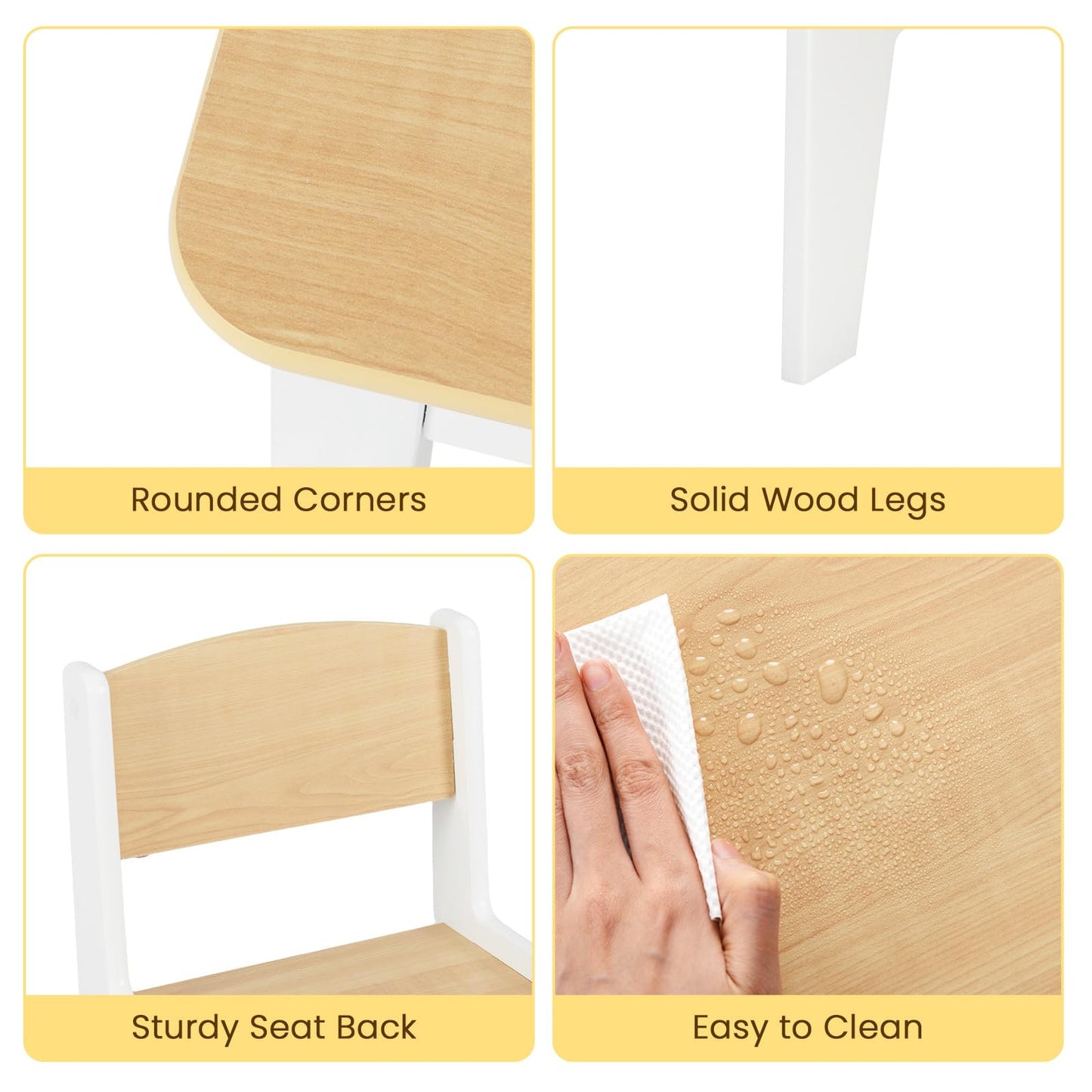 OLAKIDS Kids Table and Chair Set, Toddler Art Craft Play Wood Activity Desk with 2 Chairs 4 Storage Canvas Bins Paper Roll