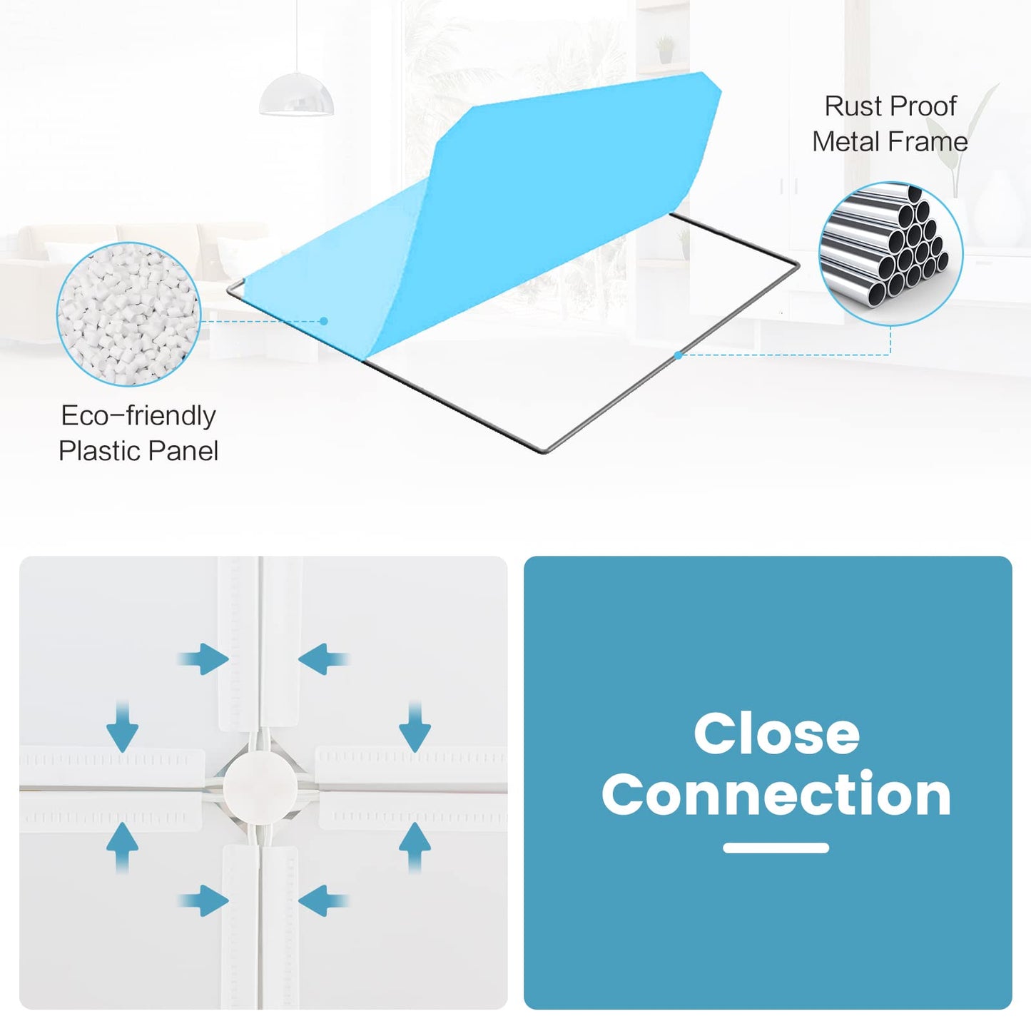 OLAKIDS Children Wardrobe, Kid Closet, Cute for Kids Bedroom Nursery Armoire with 8 Cube, Kid Clothes Storage Organizer