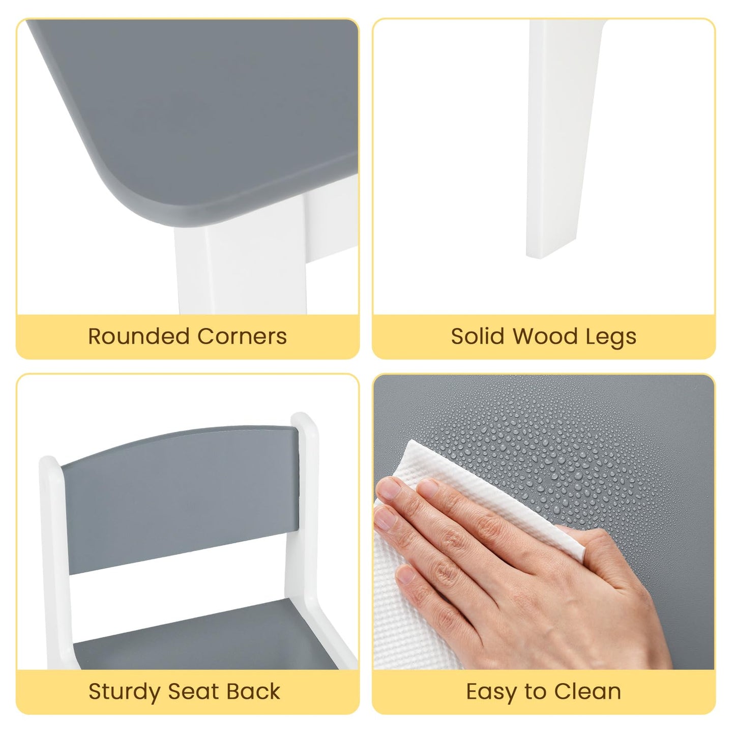 OLAKIDS Kids Table and Chair Set, Toddler Art Craft Play Wood Activity Desk with 2 Chairs 4 Storage Canvas Bins Paper Roll