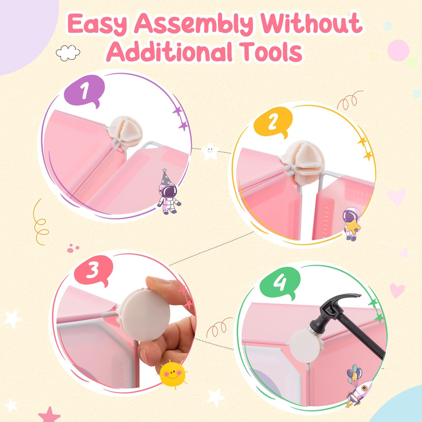 OLAKIDS Children Wardrobe, Kid Closet, Cute for Kids Bedroom Nursery Armoire with 8 Cube, Kid Clothes Storage Organizer