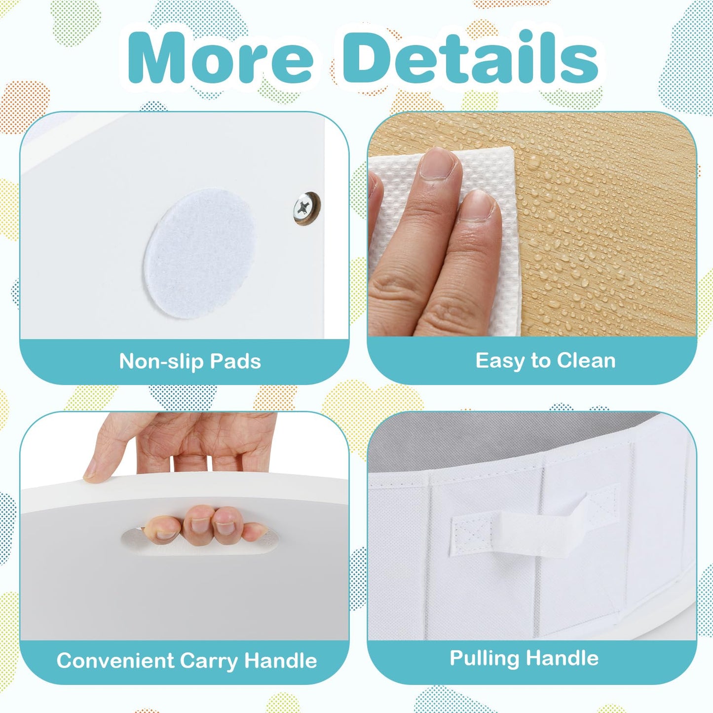 OLAKIDS Toddler Table and Chair Set, Wooden Table and 4 Chairs with Nesting Design, Children Multi-Activity Table