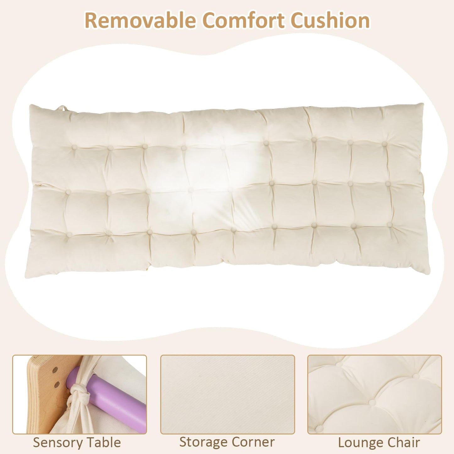 OLAKIDS Wooden Arch Climber Rocker with Soft Cushion, 6 in 1 Montessori Climbing Toys for Toddlers, Gym Playset Gift for Kids