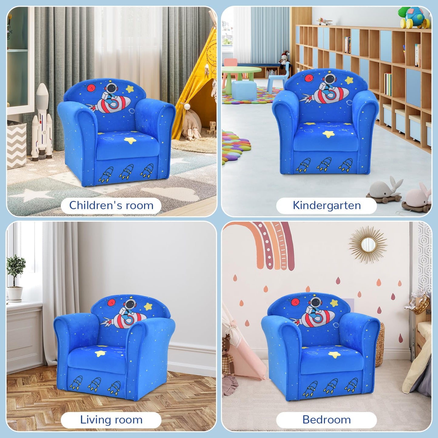 OLAKIDS Kids Sofa, Toddler Armchair Chair with Sturdy Wood Construction, Upholstered Children Armrest Couch