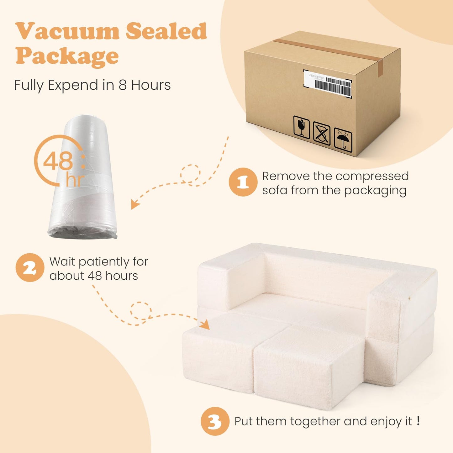 OLAKIDS Modular Kids Play Couch, Toddler Sectional Fort Building Sofa for Playroom, Bedroom, Convertible Soft Foam Furniture