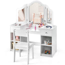 OLAKIDS Kids Vanity, 2 in 1 Princess Makeup Desk and Chair Set