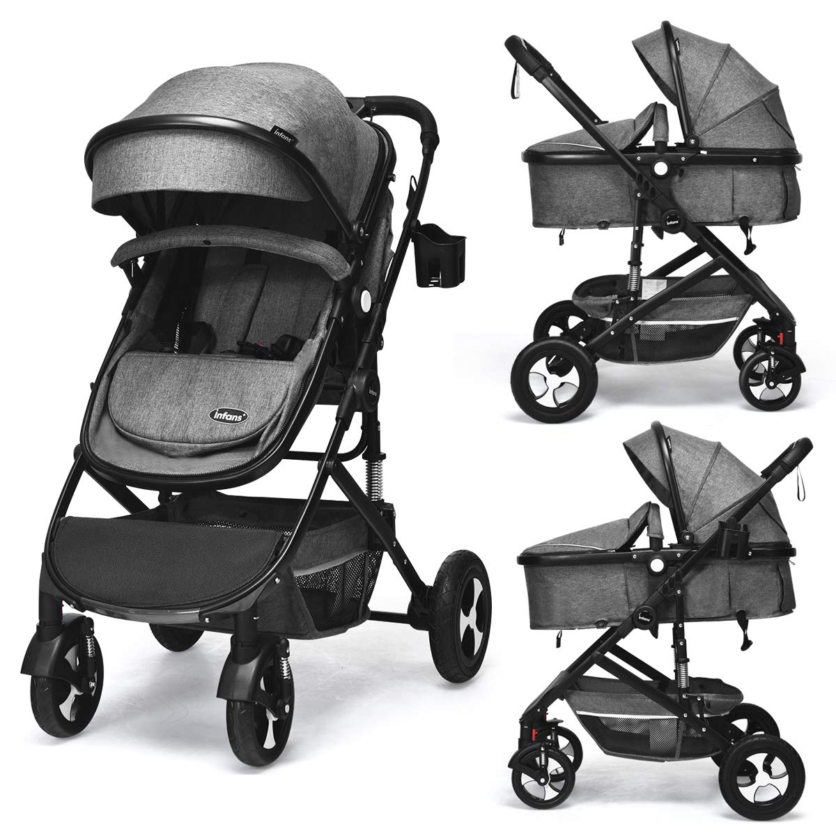 2-in-1 High Landscape Convertible Reversible Infant Baby Stroller OLAKIDS