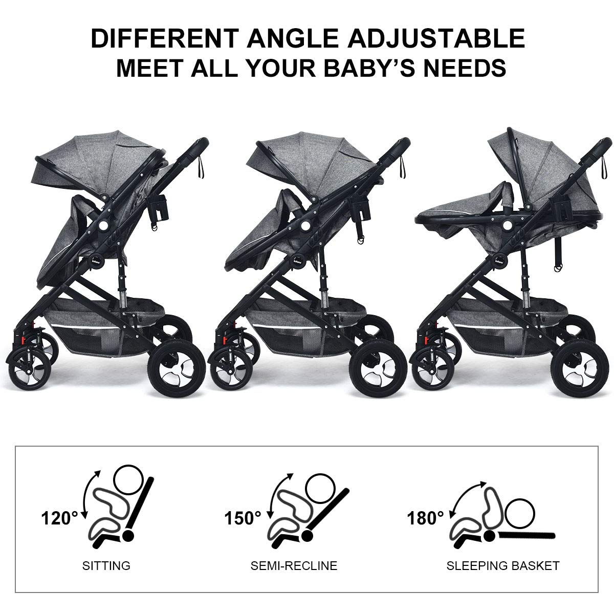 2-in-1 High Landscape Convertible Reversible Infant Baby Stroller OLAKIDS