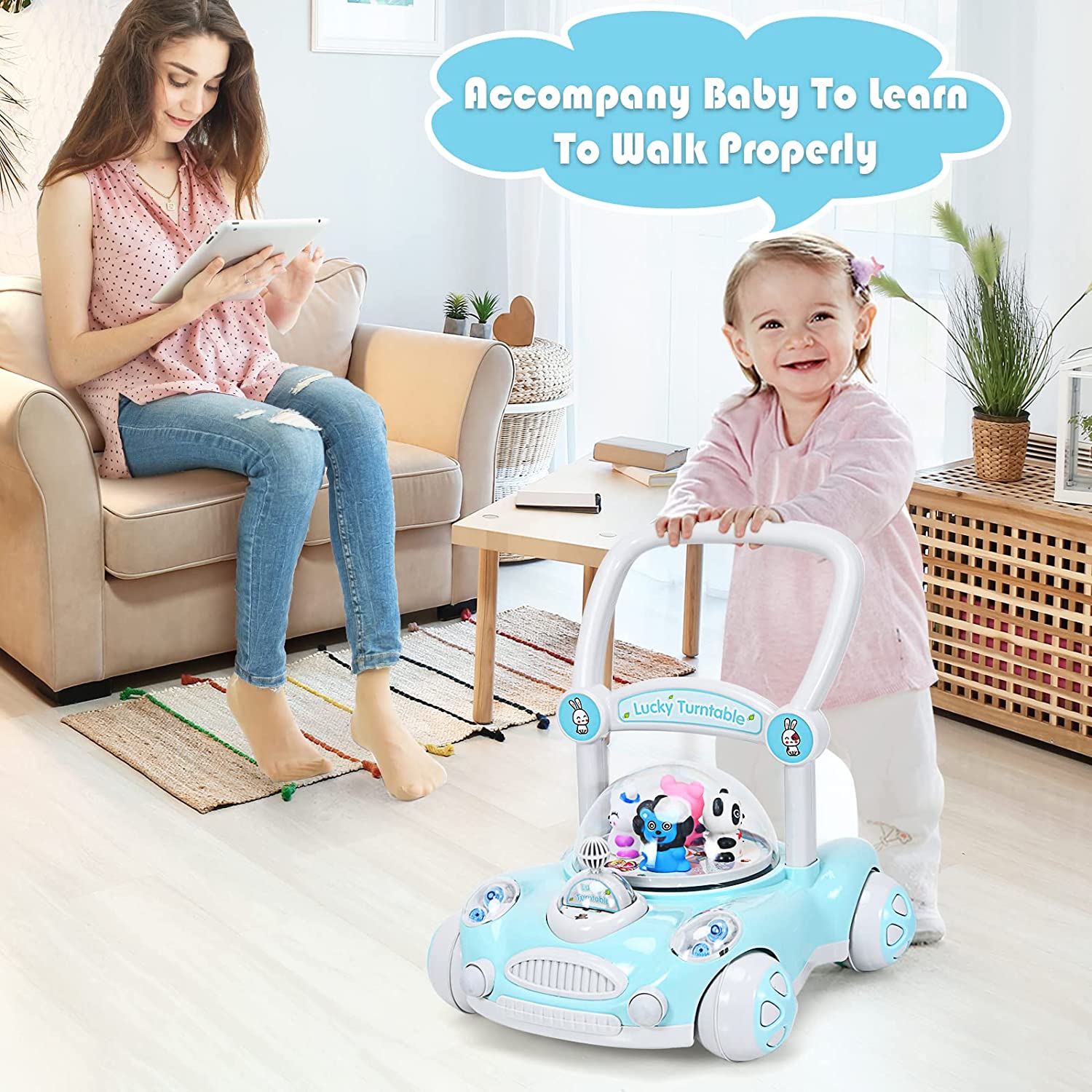 baby INFANS Baby Walker for Boys Girls, Activity Push Walker for
