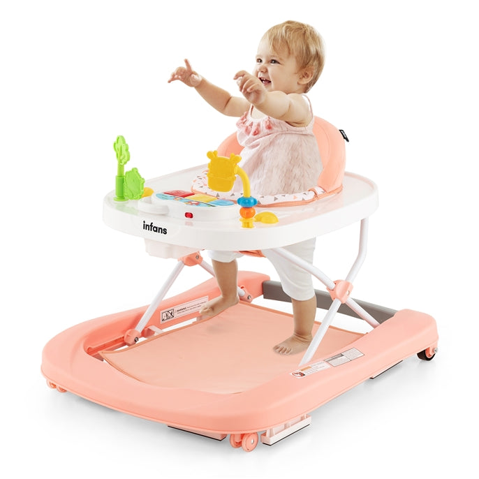 OLAKIDS Foldable Baby Walker 3 in 1 Toddler Walker Bouncer Activity Walker with Toys