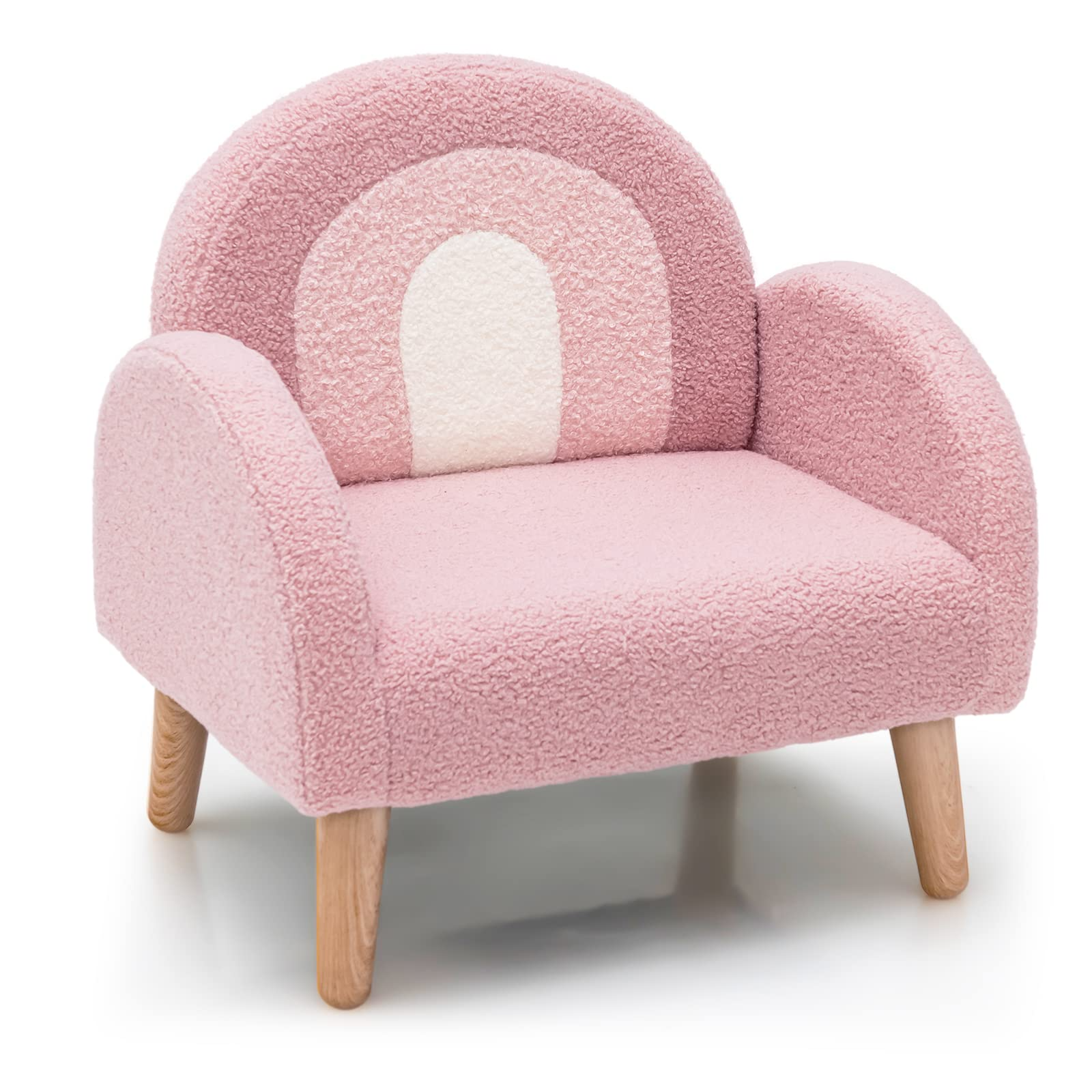 OLAKIDS Kids Sofa, Toddler Armchair with Solid Wooden Frame Anti-Tipping Design Plush Fabric OLAKIDS