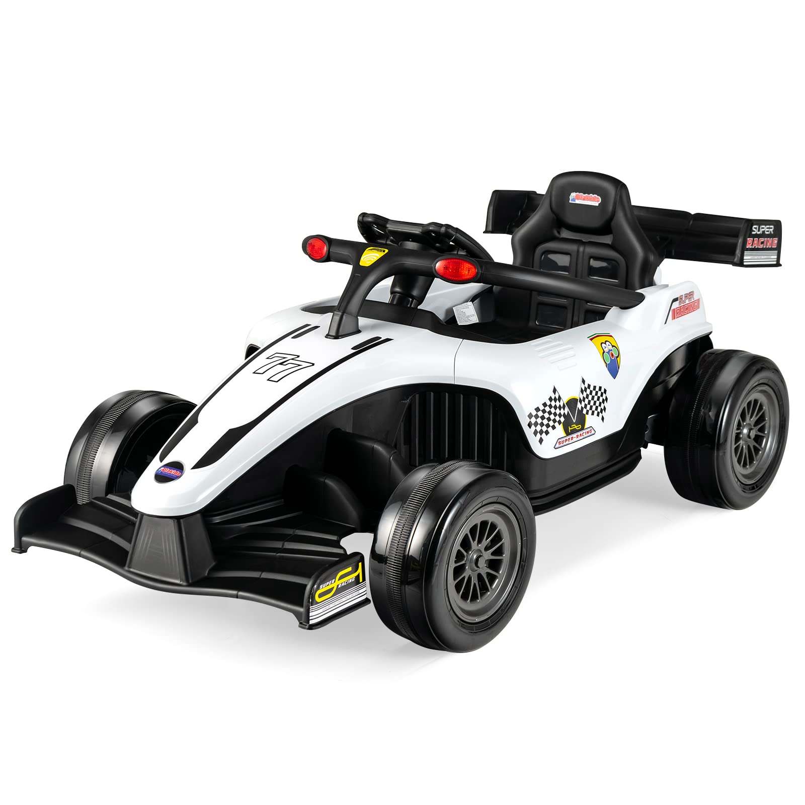 OLAKIDS ids Ride On Car, 12V F1 Racing Electric Vehicle for Toddlers with Control Remote, Battery Powered Motorized Toy with Music OLAKIDS