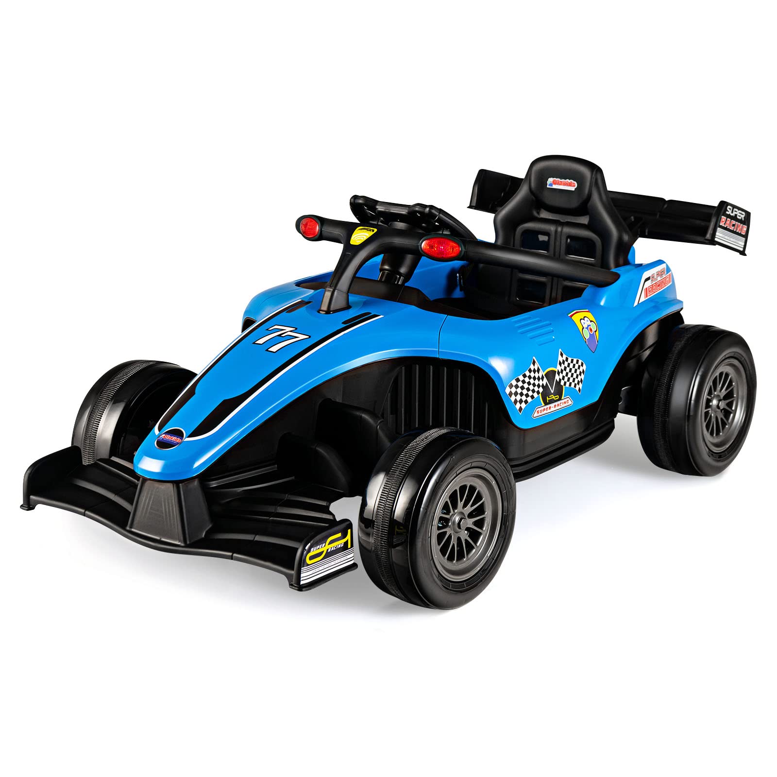 OLAKIDS ids Ride On Car, 12V F1 Racing Electric Vehicle for Toddlers with Control Remote, Battery Powered Motorized Toy with Music OLAKIDS