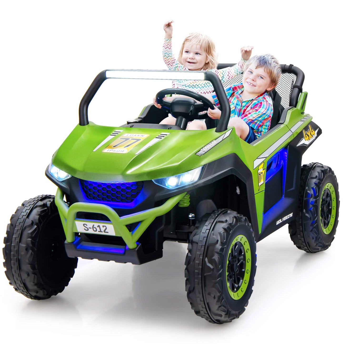 OLAKIDS 2 Seater Kids Ride on Car, 12V Electric Truck UTV with Remote Control