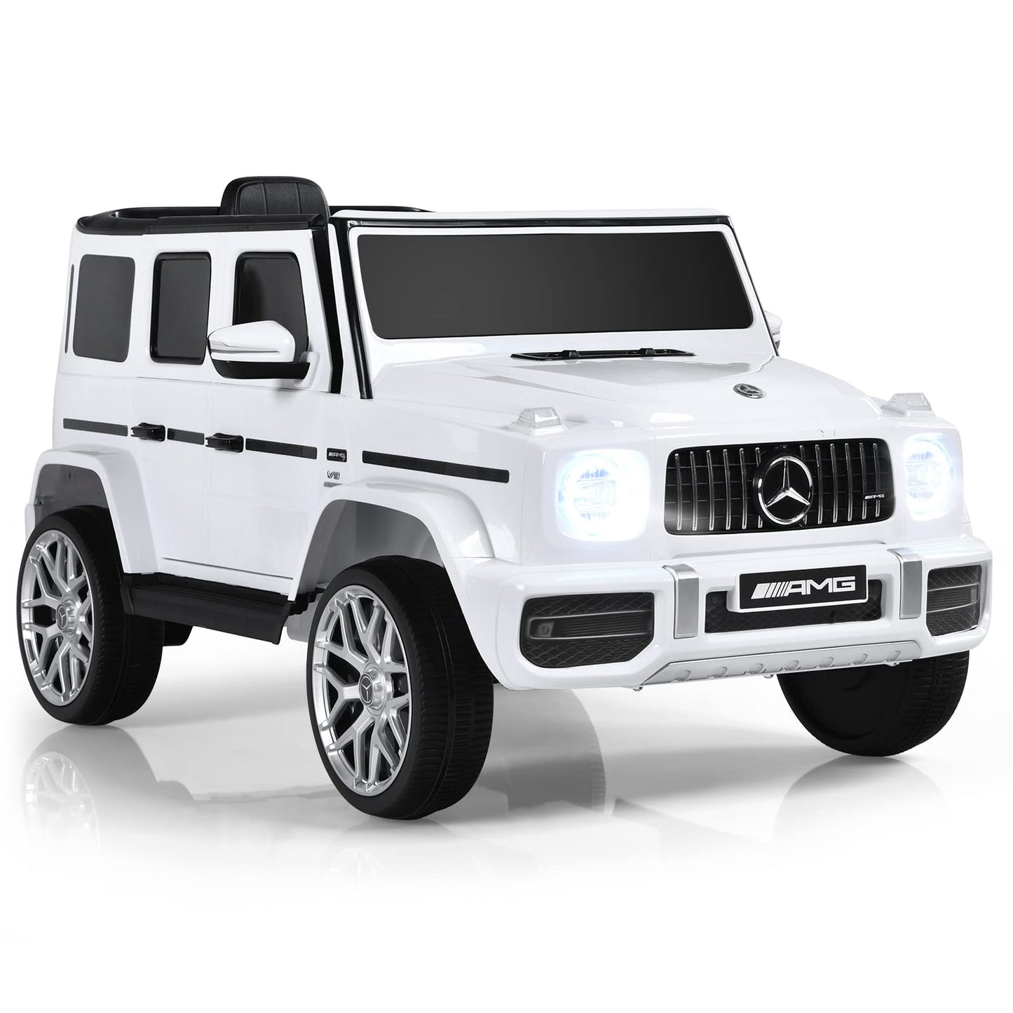 OLAKIDS 12V Kids Ride On Car, Licensed Mercedes Benz G63 Electric Vehicle with Remote Control, Double Open Doors, Music, Bluetooth, 2 Speeds, Wheels Suspension, Battery Powered Driving Toy OLAKIDS