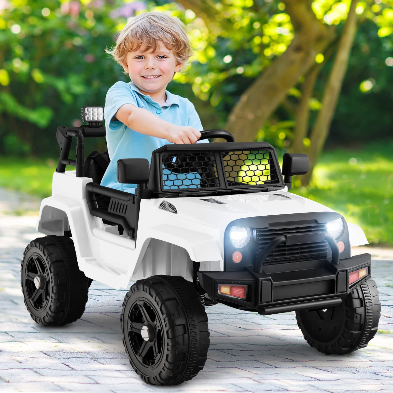 Buy OLAKIDS 12V Kids Ride On Truck, Electric Vehicle For Toddler With Parental Remote Control Battery Powered Driving Car For Boys Girls With Double Open