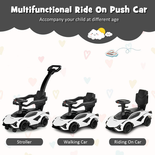 OLAKIDS 3 in 1 Ride on Push Car, Licensed Lamborghini Baby Stroller Sliding Walking Car