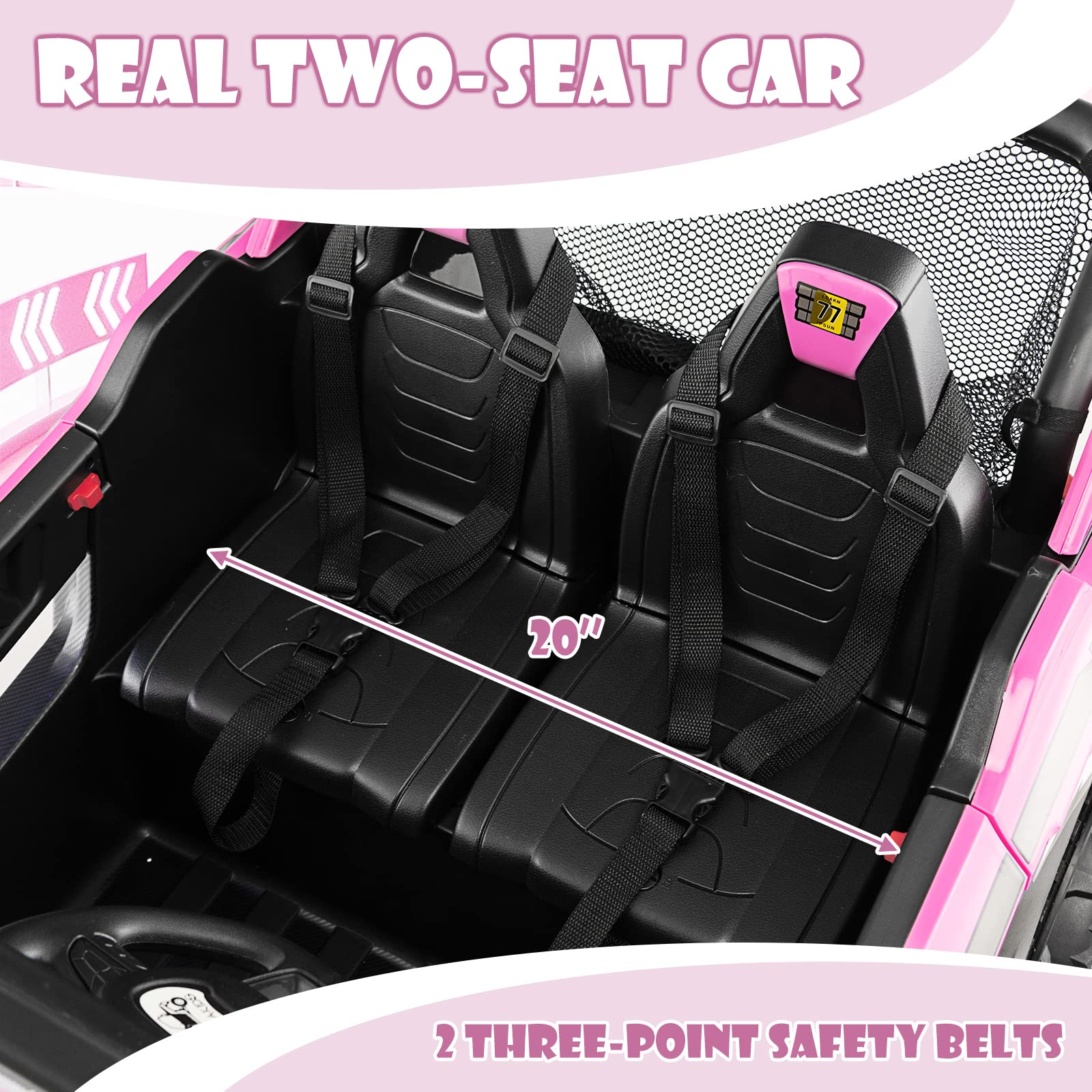 OLAKIDS 2 Seater Kids Ride on Car 12V Electric Truck UTV with Remote