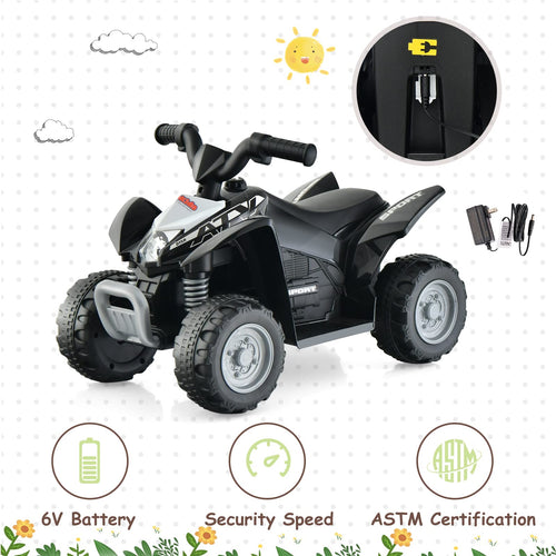 OLAKIDS Kids Ride on ATV, 6V Electric Vehicle for Toddlers, 4 Wheeler Battery Powered Motorized Quad Toy Car