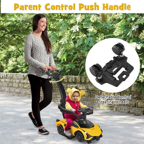 OLAKIDS 3 in 1 Ride on Push Car, Licensed Lamborghini Baby Stroller Sliding Walking Car