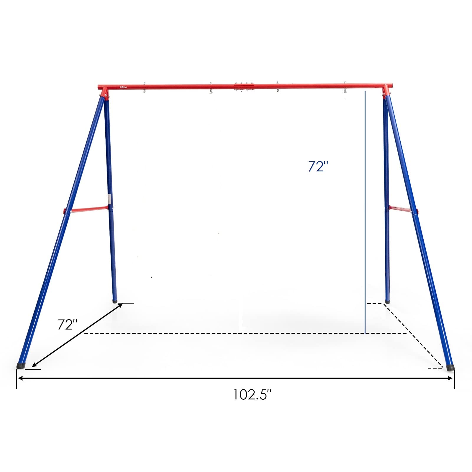 2 Seat Swing Stand Set | 550 lbs Heavy Duty Metal Swing Frame OLAKIDS