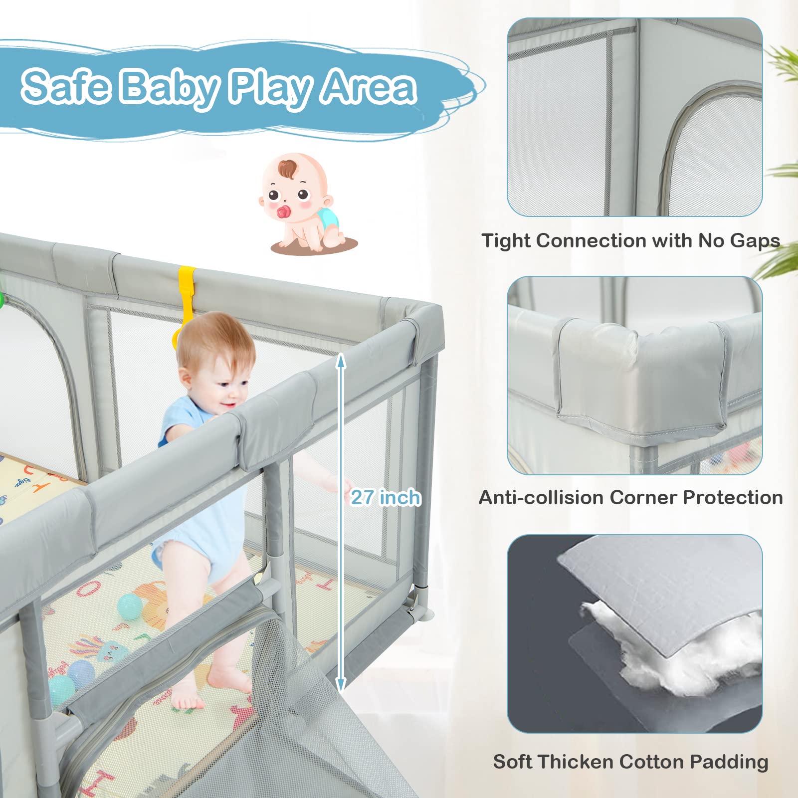 Large fashion play area for babies