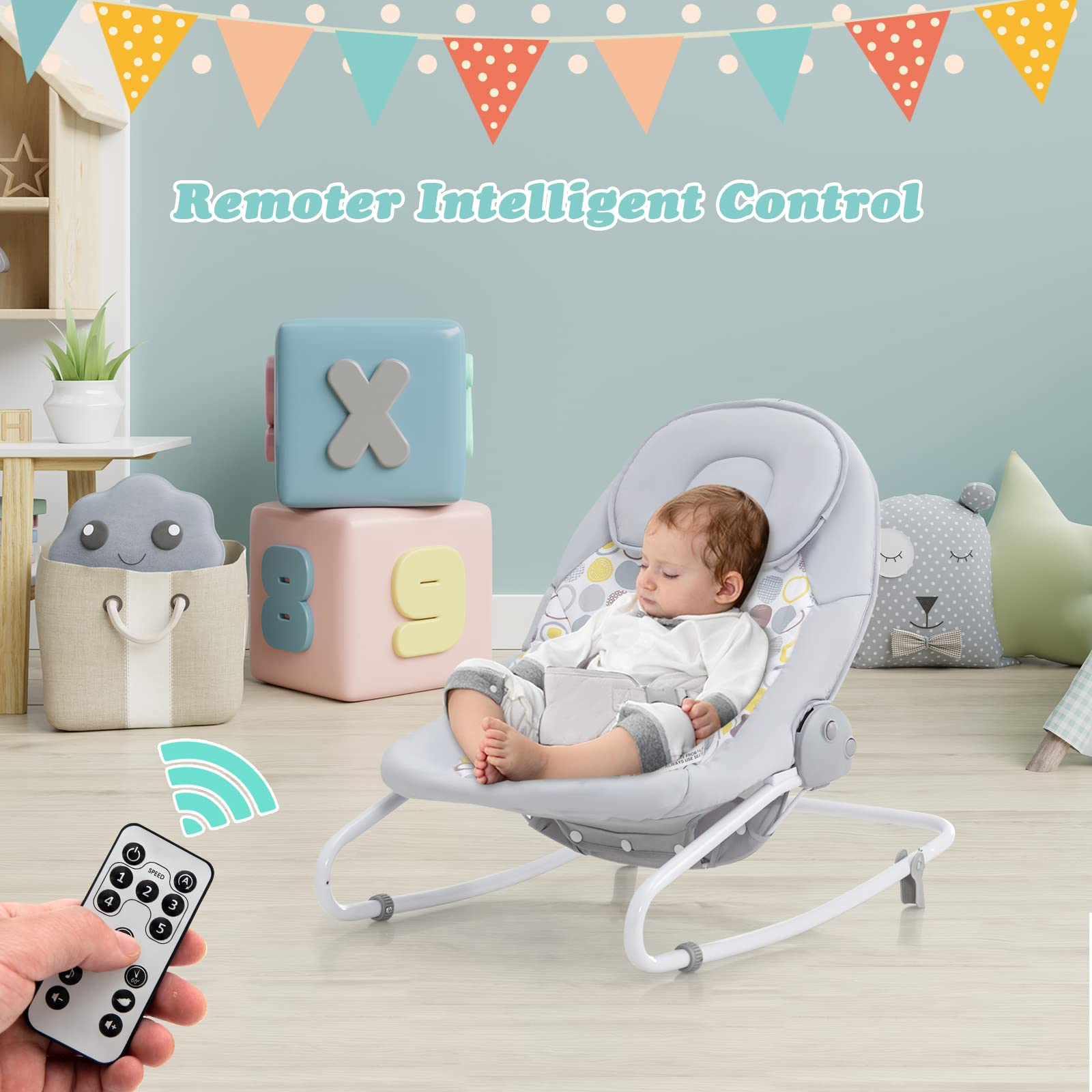 OLAKIDS 2 in 1 Baby Swing and Bouncer for Infants Portable Newborn Ro